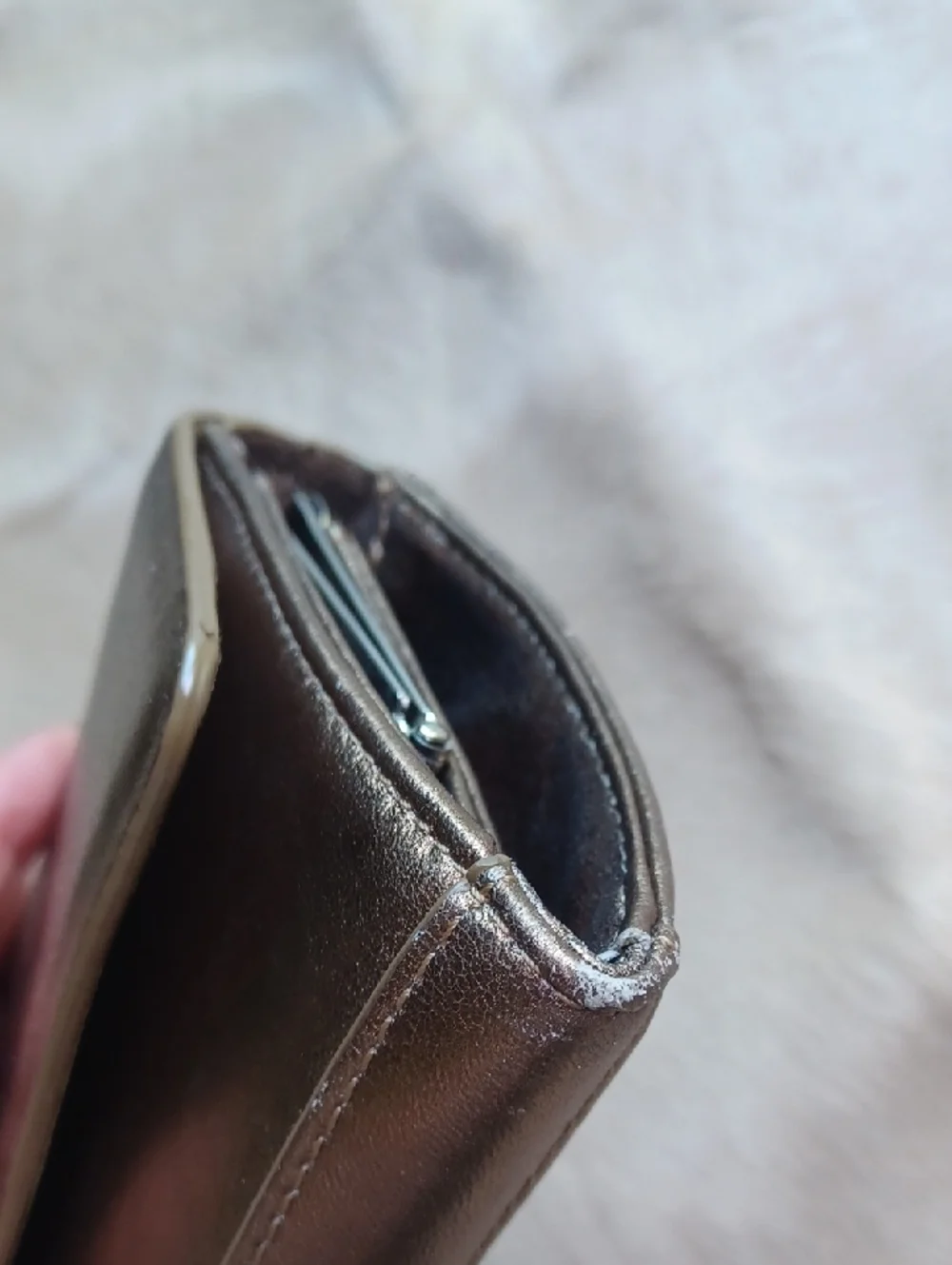 Alfani Golden Bronze Leather Wristlet/ Clutch